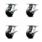 Service Caster 5 Inch Heavy Duty Rubber on Steel Caster Set with Roller Bearings and Brakes SCC SCC-35S520-RSR-SLB-4 - alternate 1